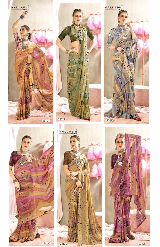 Regina Vol 6 By Vallabhi Daily Wear Georgette Printed Sarees Wholesale Online